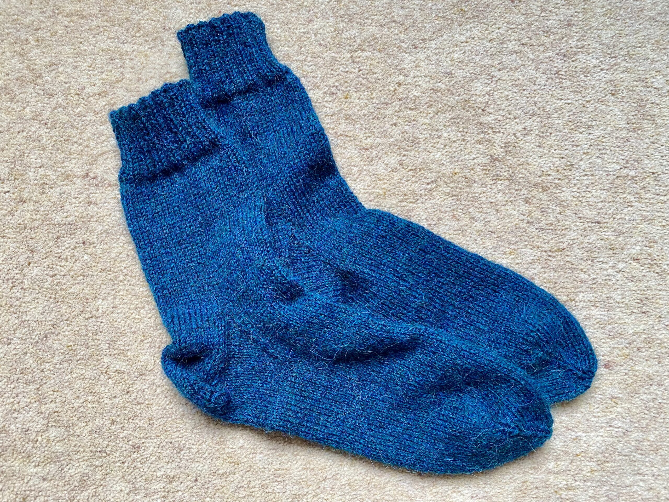 Deep Ocean Colour Knitted Socks